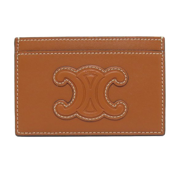 CELINE Brown Leather Card Holder - Picture 1 of 11